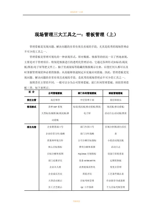 现场管理三大工具