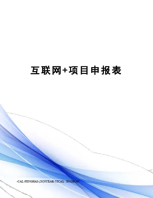 互联网+项目申报表