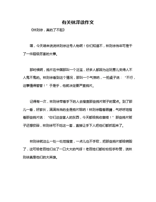 有关林泽徐作文