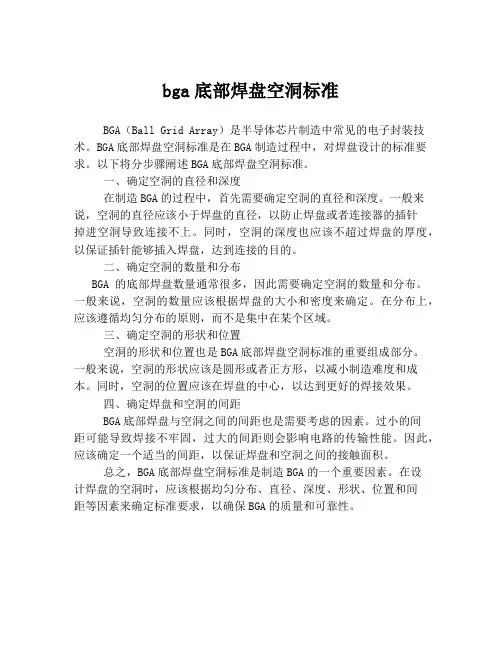 bga底部焊盘空洞标准