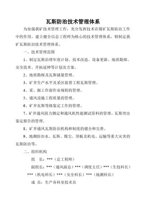 瓦斯防治技术管理体系