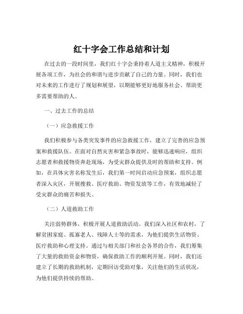红十字会工作总结和计划