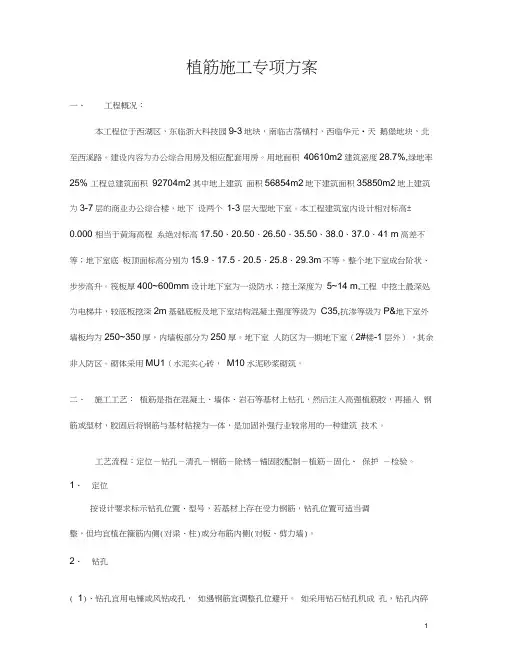 植筋施工专项施工方案