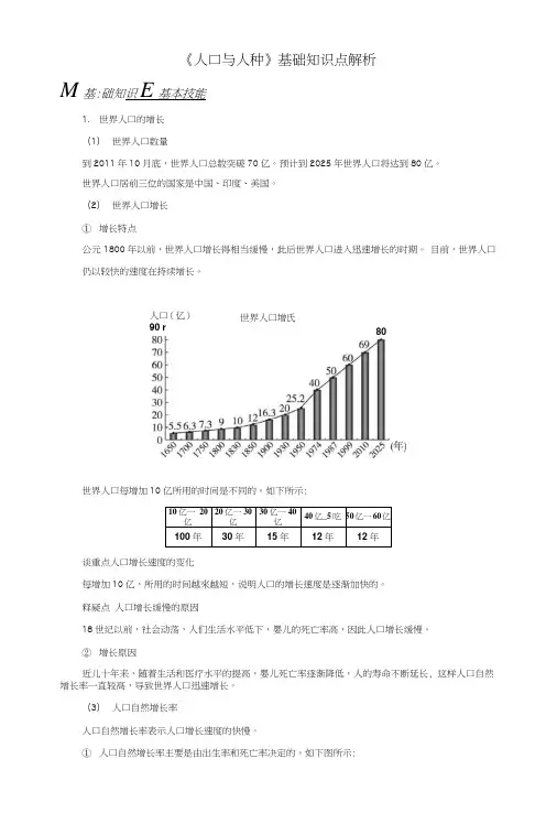 七年级地理上册4.1人口与人种基础知识点解析(新版)新人教版.doc