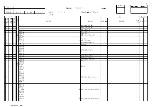 SQ0清单v1.0