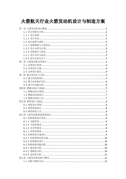 火箭航天行业火箭发动机设计与制造方案
