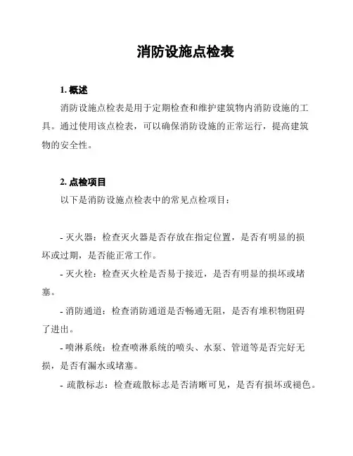 消防设施点检表