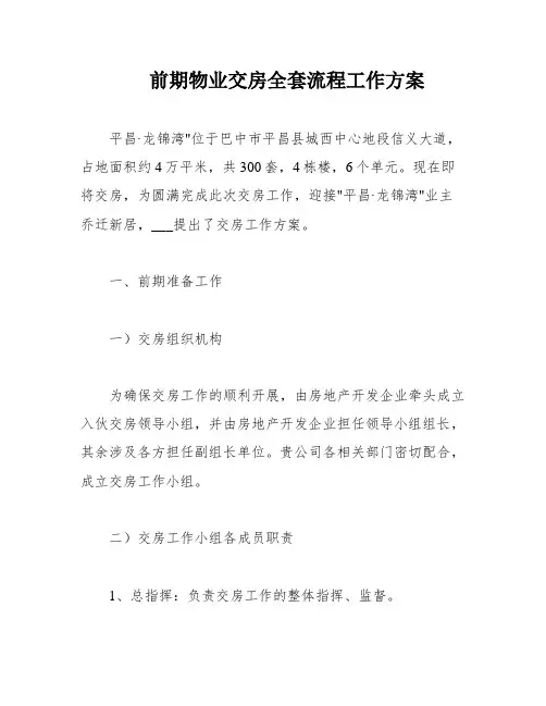前期物业交房全套流程工作方案