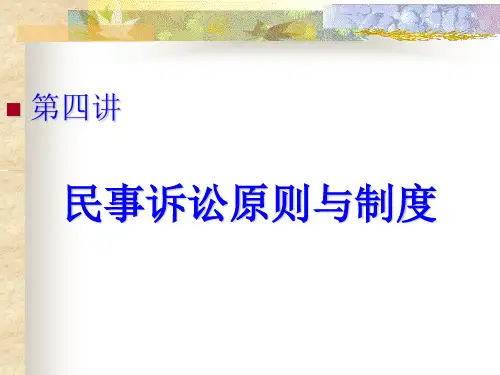 第五讲-民事诉讼的原则与制度