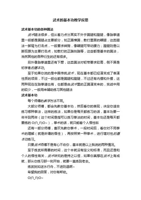 武术的基本功教学反思