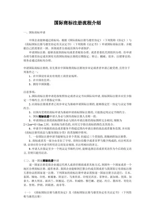 国际商标注册流程介绍