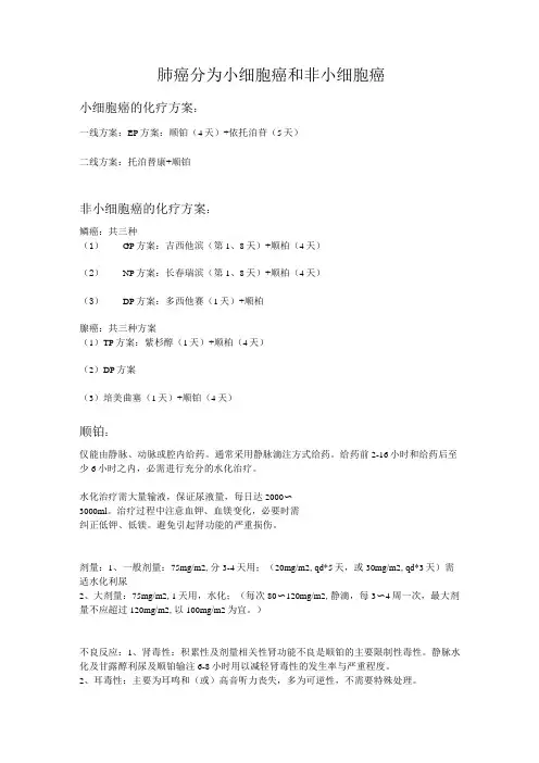 肺癌化疗方案