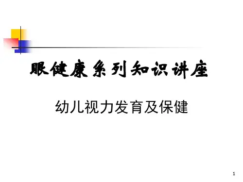 幼儿视力发育及保健 PPT课件