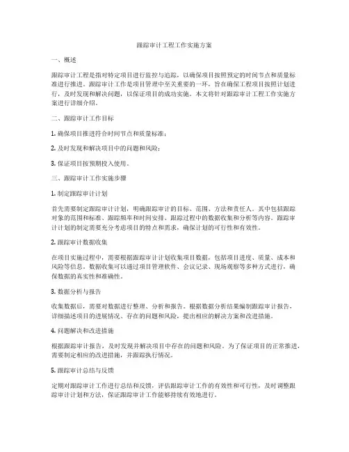 跟踪审计工程工作实施方案