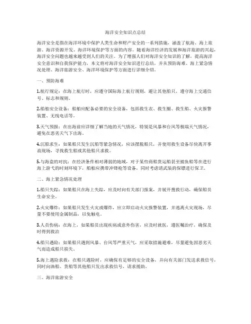海洋安全知识点总结