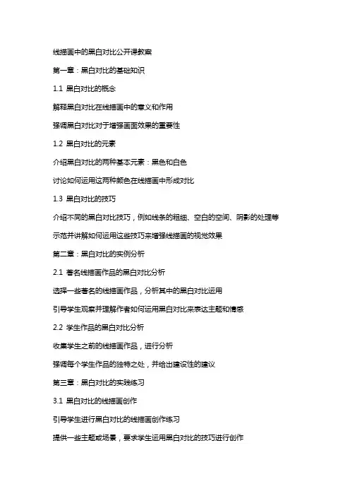 线描画中的黑白对比公开课教案
