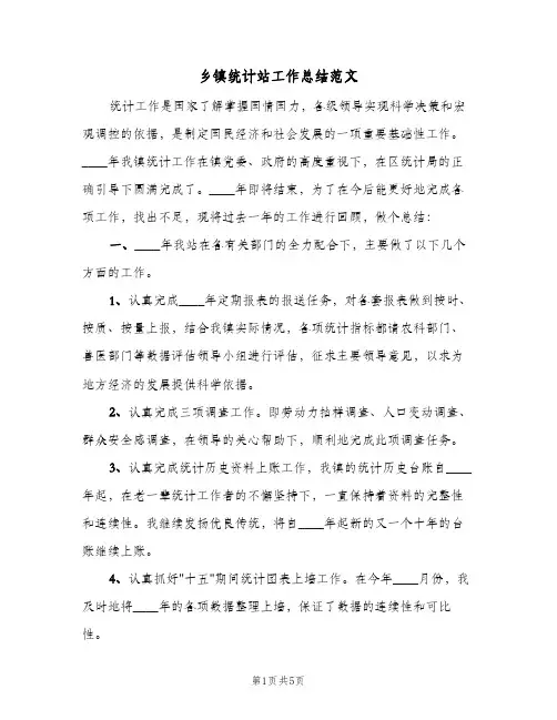 乡镇统计站工作总结范文(二篇)
