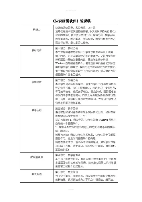 说课稿(认识画图软件)