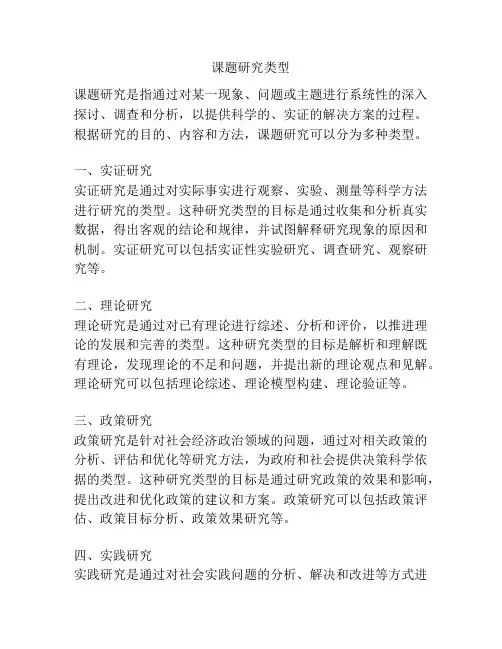 课题研究类型
