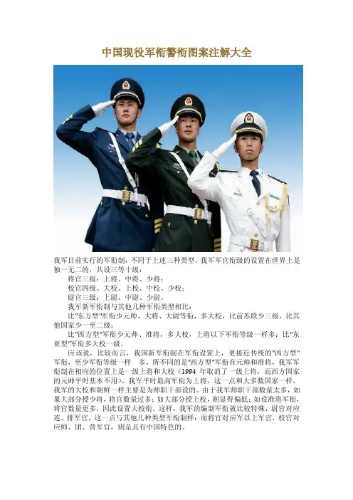 中国现役军衔警衔图案注解大全