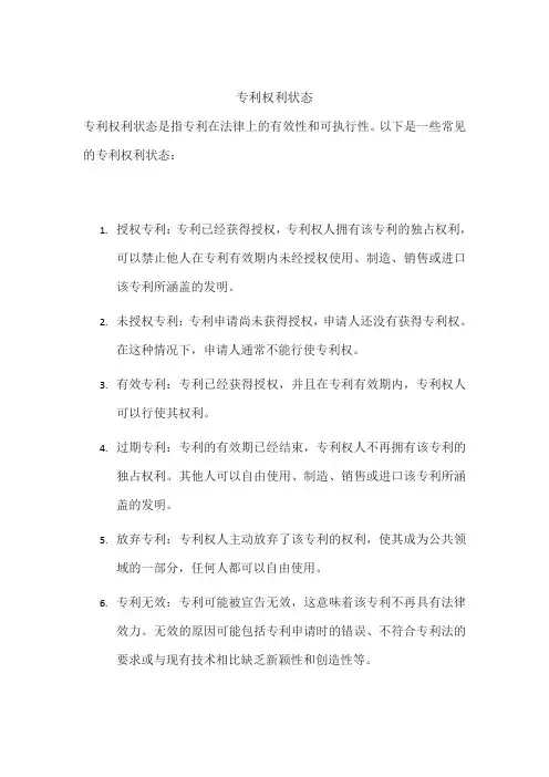 专利权利状态