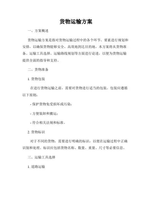 货物运输方案