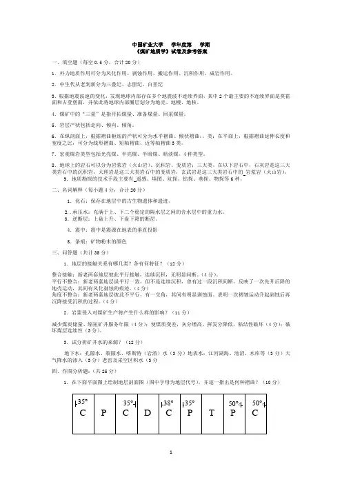 煤矿地质学试卷 2