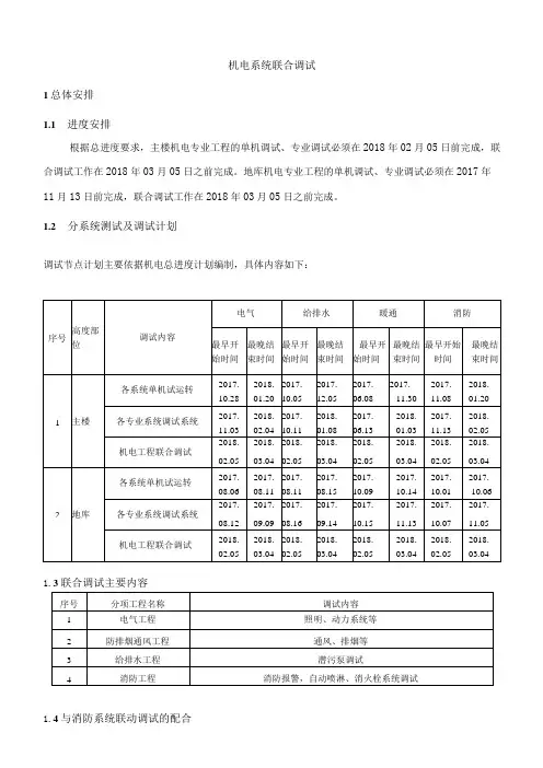 机电系统联合调试