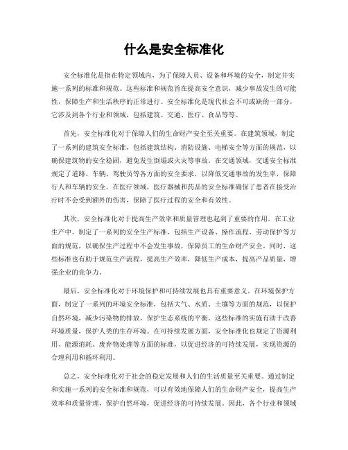 什么是安全标准化