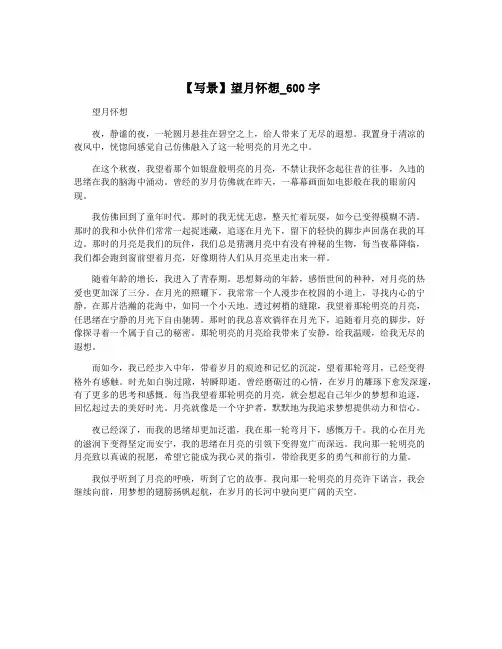 【写景】望月怀想_600字