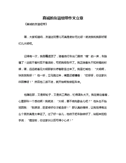 真诚的友谊纽带作文立意