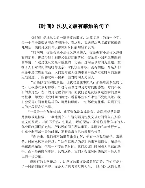 《时间》沈从文最有感触的句子