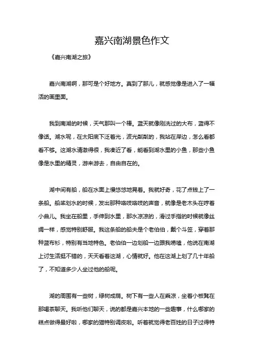 嘉兴南湖景色作文