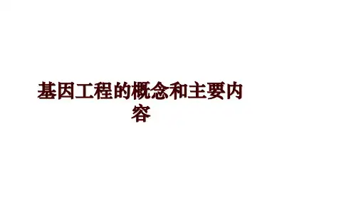 基因工程的概念和主要内容