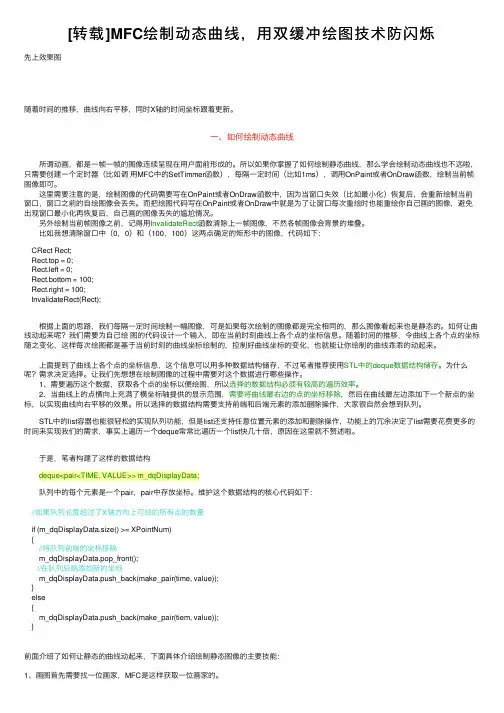 [转载]MFC绘制动态曲线，用双缓冲绘图技术防闪烁