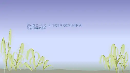 高中英语---名词、动词变容词词组词性转换规律归纳PPT课件