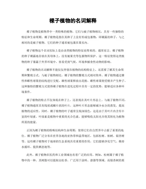 裸子植物的名词解释