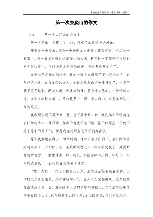 第一次去爬山的作文