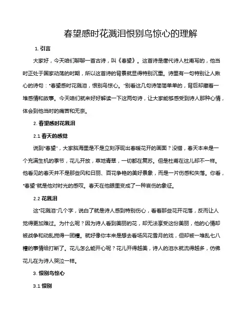 春望感时花溅泪恨别鸟惊心的理解