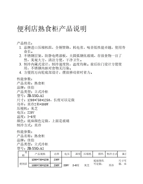 便利店熟食柜产品说明