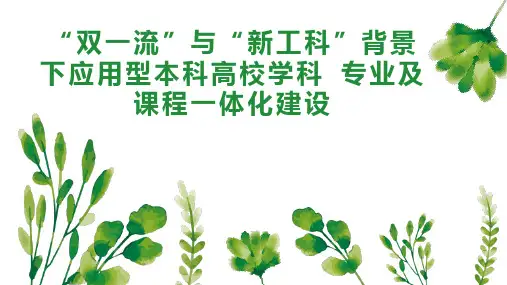 “双一流”与“新工科”背景下应用型本科高校学科 专业及课程一体化建设