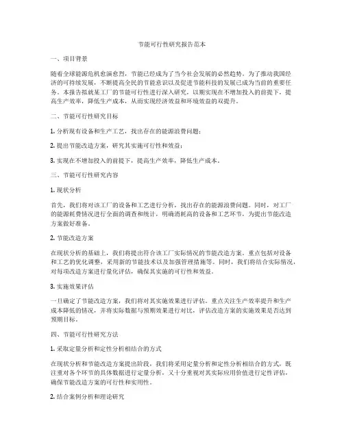 节能可行性研究报告范本