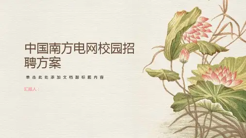 中国南方电网校园招聘方案ppt