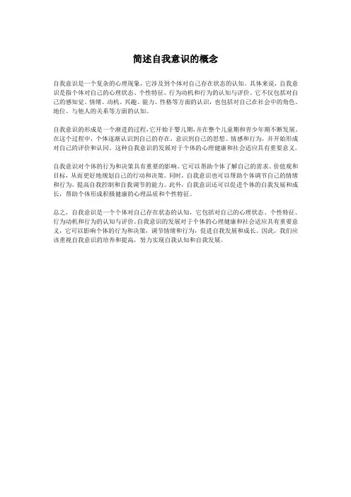 简述自我意识的概念