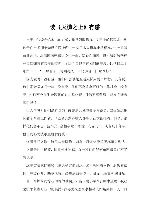 《天梯之上》读后感