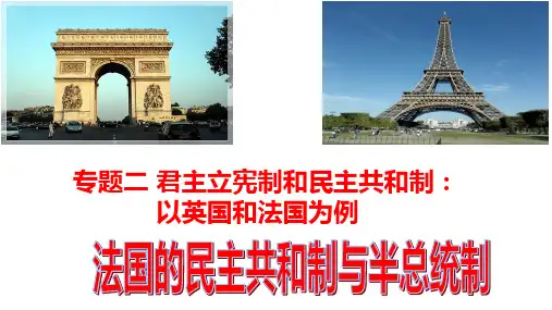 高中政治人教版选修三专题2.3 法国的民主共和制与半总统制课件(共21张PPT)