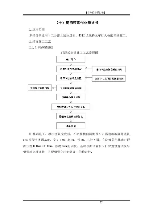 现浇箱梁施工作业指导书