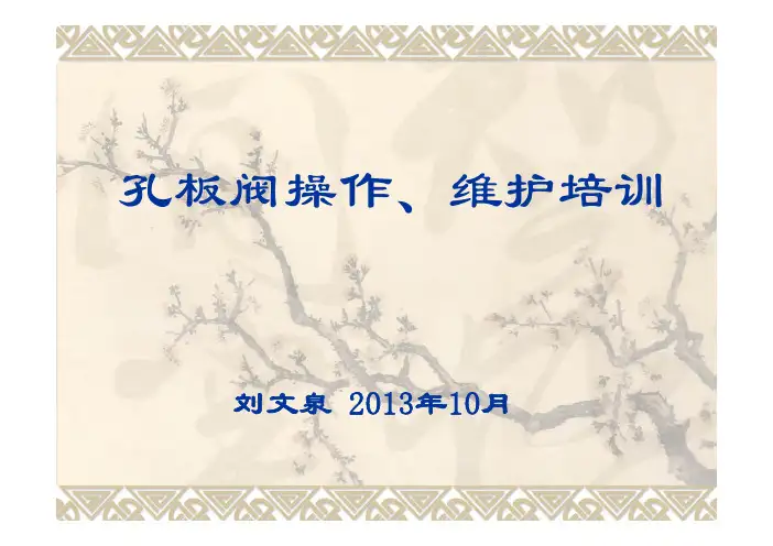 06.孔板阀培训