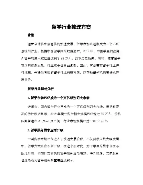 留学行业梳理方案