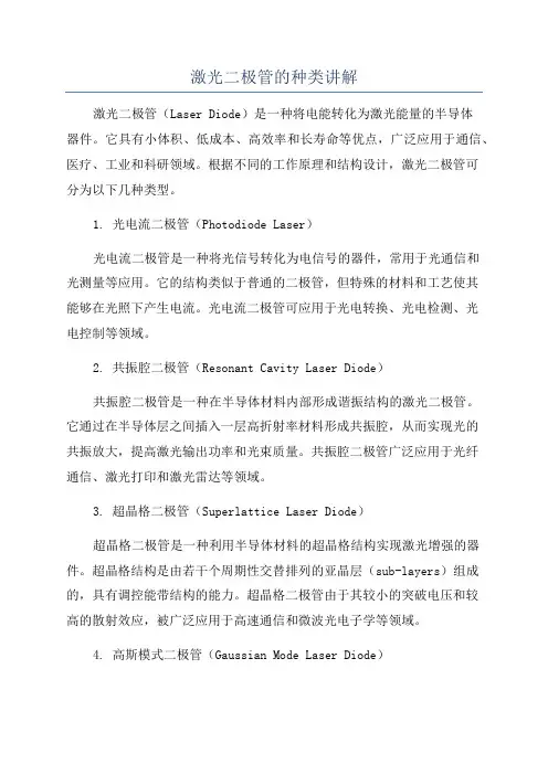 激光二极管的种类讲解